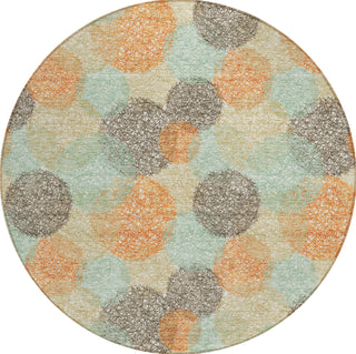 Piper Looms Chantille Circles ACN977 Beige Machine Washable Area Rug Round Main Image