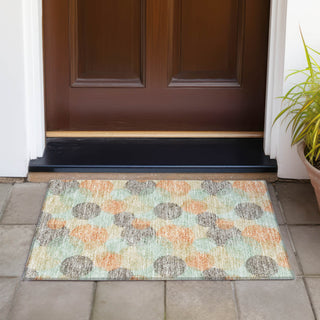 Piper Looms Chantille Circles ACN977 Beige Machine Washable Area Rug Scatter Outdoor Lifestyle Image Feature
