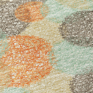 Piper Looms Chantille Circles ACN977 Beige Machine Washable Area Rug Swatch Image