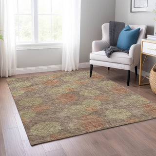 Piper Looms Chantille Circles ACN977 Brown Machine Washable Area Rug Lifestyle Image Feature