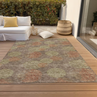 Piper Looms Chantille Circles ACN977 Brown Machine Washable Area Rug Outdoor Lifestyle Image Feature