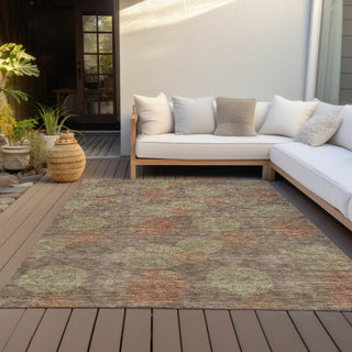 Piper Looms Chantille Circles ACN977 Brown Machine Washable Area Rug Outdoor Lifestyle Image Feature