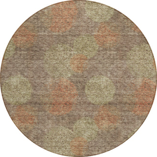 Piper Looms Chantille Circles ACN977 Brown Machine Washable Area Rug Round Main Image