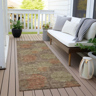 Piper Looms Chantille Circles ACN977 Brown Machine Washable Area Rug Runner Outdoor Lifestyle Image Feature