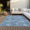 Piper Looms Chantille Circles ACN977 Denim Machine Washable Area Rug Outdoor Lifestyle Image Feature