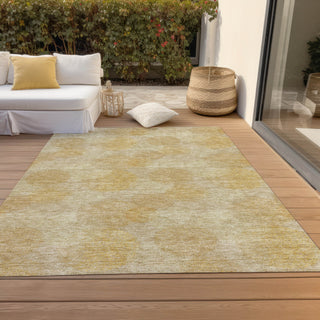 Piper Looms Chantille Circles ACN977 Gold Machine Washable Area Rug Outdoor Lifestyle Image Feature