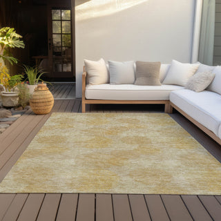 Piper Looms Chantille Circles ACN977 Gold Machine Washable Area Rug Outdoor Lifestyle Image Feature