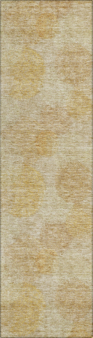 Piper Looms Chantille Circles ACN977 Gold Machine Washable Area Rug Runner Main Image
