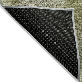 Piper Looms Chantille Circles ACN977 Green Machine Washable Area Rug Backing Image