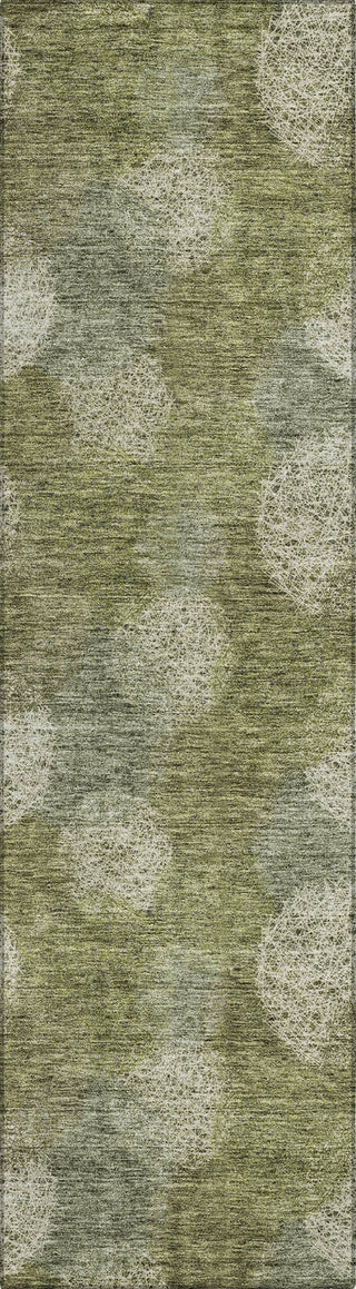 Piper Looms Chantille Circles ACN977 Green Machine Washable Area Rug Runner Main Image