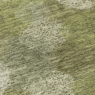 Piper Looms Chantille Circles ACN977 Green Machine Washable Area Rug Swatch Image