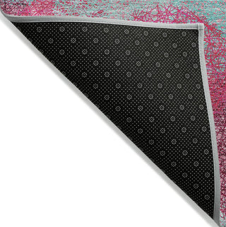 Piper Looms Chantille Circles ACN977 Pink Machine Washable Area Rug Backing Image