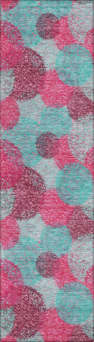 Piper Looms Chantille Circles ACN977 Pink Machine Washable Area Rug Runner Main Image