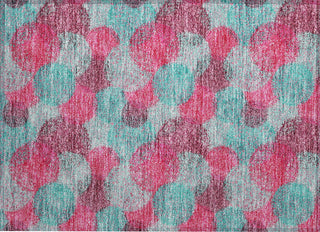 Piper Looms Chantille Circles ACN977 Pink Machine Washable Area Rug Scatter Main Image