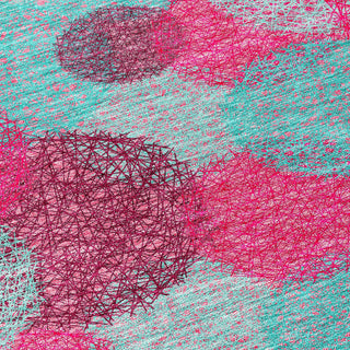 Piper Looms Chantille Circles ACN977 Pink Machine Washable Area Rug Swatch Image