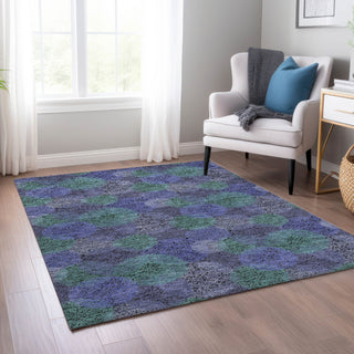 Piper Looms Chantille Circles ACN977 Purple Machine Washable Area Rug Lifestyle Image Feature