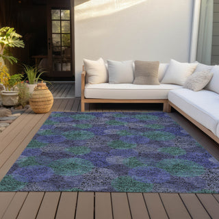 Piper Looms Chantille Circles ACN977 Purple Machine Washable Area Rug Outdoor Lifestyle Image Feature