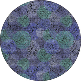 Piper Looms Chantille Circles ACN977 Purple Machine Washable Area Rug Round Main Image