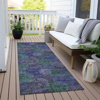 Piper Looms Chantille Circles ACN977 Purple Machine Washable Area Rug Runner Outdoor Lifestyle Image Feature