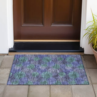 Piper Looms Chantille Circles ACN977 Purple Machine Washable Area Rug Scatter Outdoor Lifestyle Image Feature