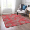 Piper Looms Chantille Circles ACN977 Red Machine Washable Area Rug Lifestyle Image Feature