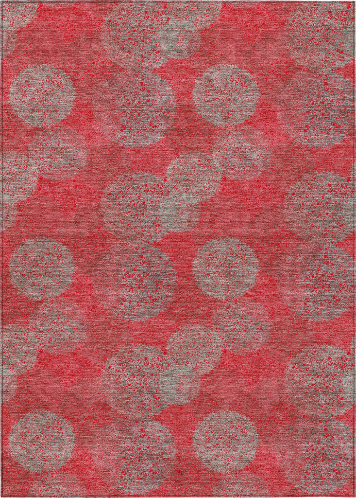 Piper Looms Chantille Circles ACN977 Red Machine Washable Area Rug main image