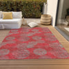 Piper Looms Chantille Circles ACN977 Red Machine Washable Area Rug Outdoor Lifestyle Image Feature