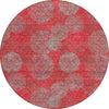 Piper Looms Chantille Circles ACN977 Red Machine Washable Area Rug Round Main Image