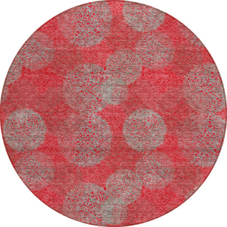 Piper Looms Chantille Circles ACN977 Red Machine Washable Area Rug Round Main Image