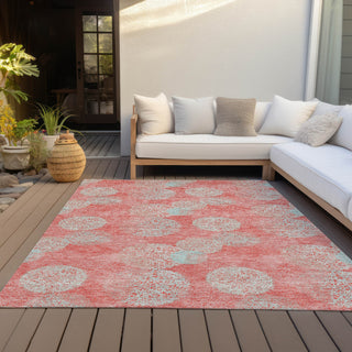 Piper Looms Chantille Circles ACN977 Salmon Machine Washable Area Rug Outdoor Lifestyle Image Feature
