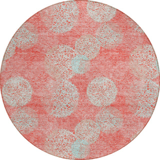 Piper Looms Chantille Circles ACN977 Salmon Machine Washable Area Rug Round Main Image