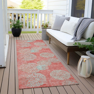Piper Looms Chantille Circles ACN977 Salmon Machine Washable Area Rug Runner Outdoor Lifestyle Image Feature