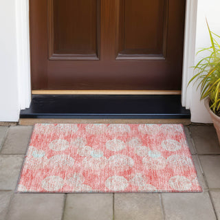 Piper Looms Chantille Circles ACN977 Salmon Machine Washable Area Rug Scatter Outdoor Lifestyle Image Feature