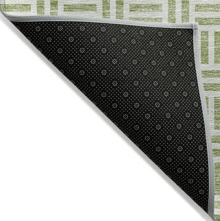 Piper Looms Chantille Geometric ACN978 Aloe Machine Washable Area Rug Backing Image