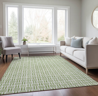 Piper Looms Chantille Geometric ACN978 Aloe Machine Washable Area Rug Lifestyle Image Feature