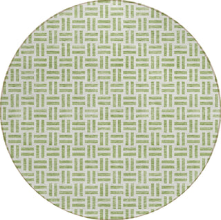 Piper Looms Chantille Geometric ACN978 Aloe Machine Washable Area Rug Round Main Image