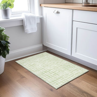 Piper Looms Chantille Geometric ACN978 Aloe Machine Washable Area Rug Scatter Lifestyle Image Feature