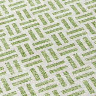 Piper Looms Chantille Geometric ACN978 Aloe Machine Washable Area Rug Swatch Image