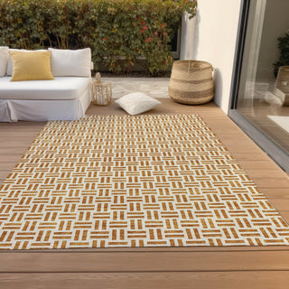Piper Looms Chantille Geometric ACN978 Copper Machine Washable Area Rug Outdoor Lifestyle Image Feature