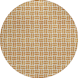 Piper Looms Chantille Geometric ACN978 Copper Machine Washable Area Rug Round Main Image