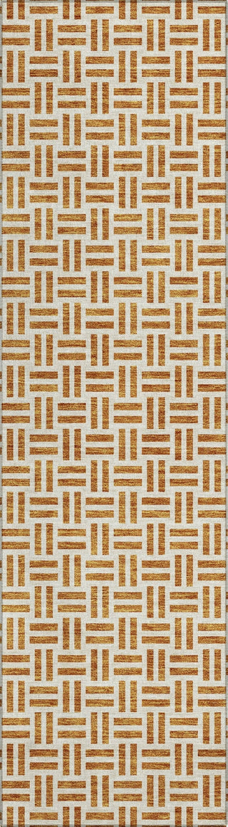 Piper Looms Chantille Geometric ACN978 Copper Machine Washable Area Rug Runner Main Image
