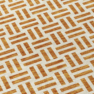Piper Looms Chantille Geometric ACN978 Copper Machine Washable Area Rug Swatch Image