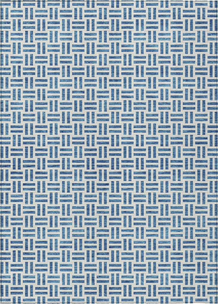 Piper Looms Chantille Geometric ACN978 Denim Machine Washable Area Rug main image