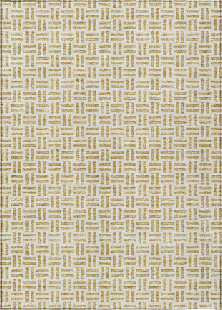 Piper Looms Chantille Geometric ACN978 Gold Machine Washable Area Rug main image