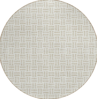 Piper Looms Chantille Geometric ACN978 Ivory Machine Washable Area Rug Round Main Image