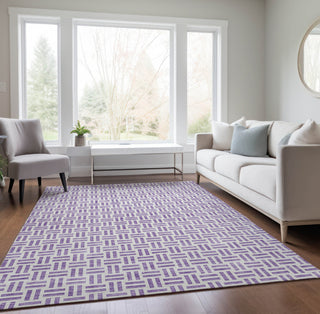 Piper Looms Chantille Geometric ACN978 Lavender Machine Washable Area Rug Lifestyle Image Feature