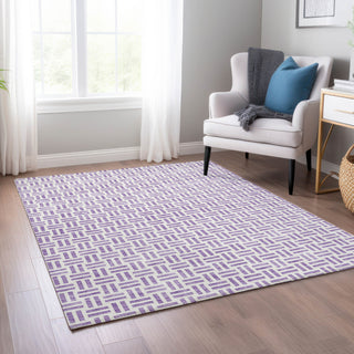 Piper Looms Chantille Geometric ACN978 Lavender Machine Washable Area Rug Lifestyle Image Feature
