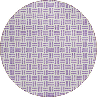 Piper Looms Chantille Geometric ACN978 Lavender Machine Washable Area Rug Round Main Image