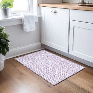 Piper Looms Chantille Geometric ACN978 Lavender Machine Washable Area Rug Scatter Lifestyle Image Feature