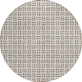 Piper Looms Chantille Geometric ACN978 Taupe Machine Washable Area Rug Round Main Image